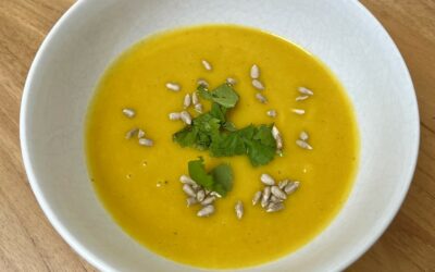 Soupe de courge butternut et de poireaux